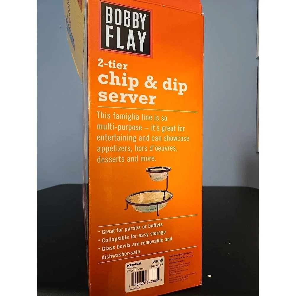 Bobby‎ Flay 2 Tier Chip & Dip Server 10